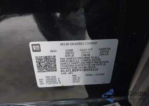 2025 Buick Envista Sport Touring Fwd из США, поврежденный, VIN KL47LBEP4SB044110